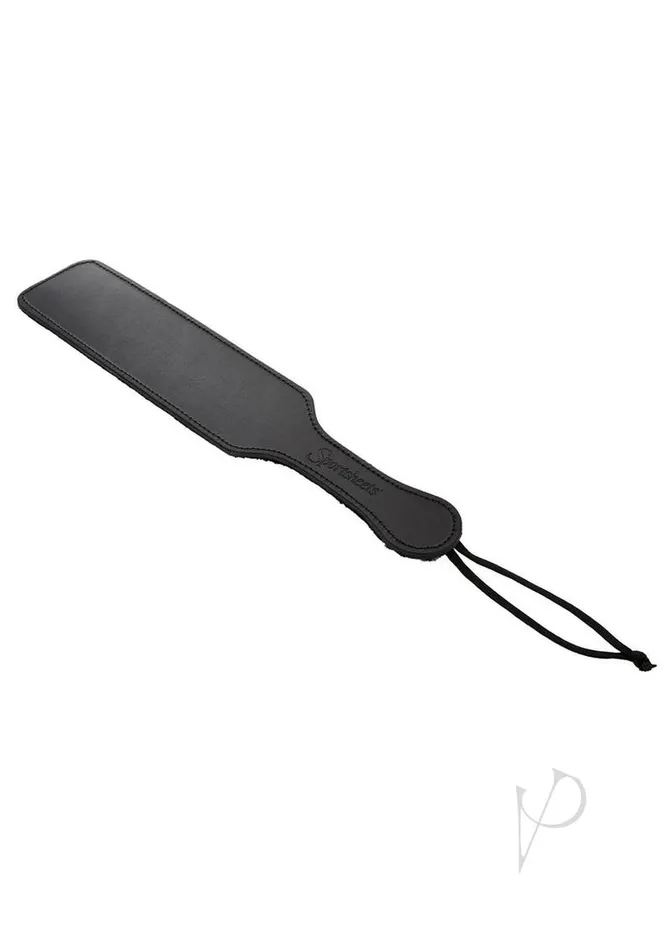 Sportsheets Restraints Sportsheets Leather Paddle with Fur Black Sportsheets Restraints Sportsheets Leather Paddle with Fur Black