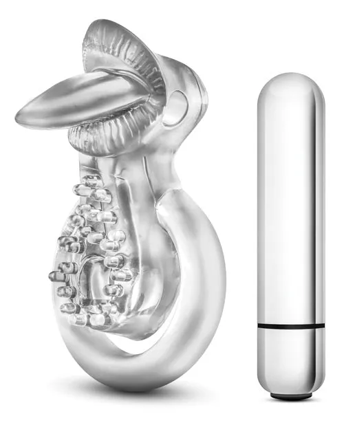 Stay Hard Stay Hard Vibrating Tongue Ring ClearSilver Male Sex Toys