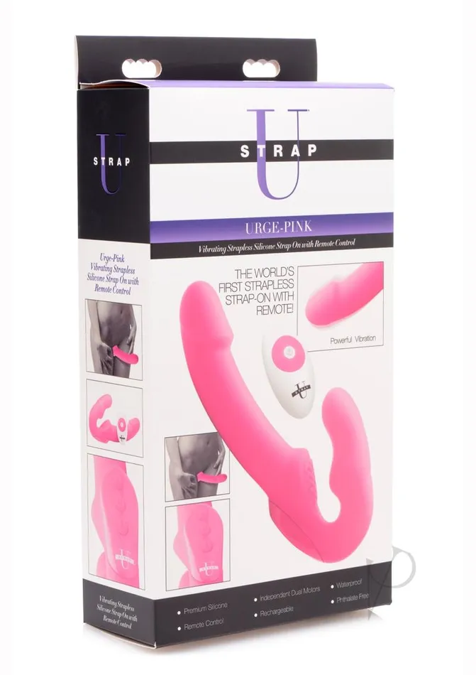 Strap U Urge Rechargeable Silicone Strapless Strap On with Remote Control Pink Strap U Female Sex Toys Strap U Urge Rechargeable Silicone Strapless Strap On with Remote Control Pink Strap U Female Sex Toys