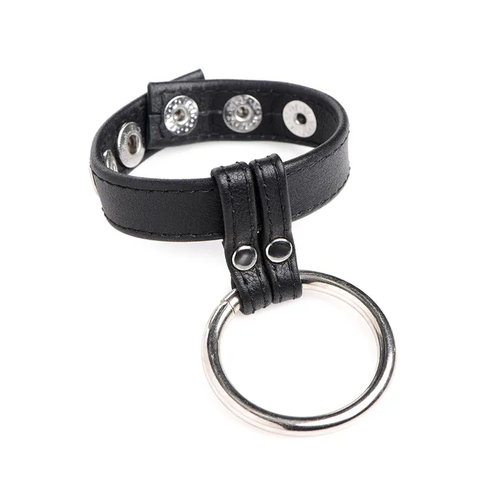 Strict Leather Male Sex Toys Leather and Steel Ball and Cock Ring