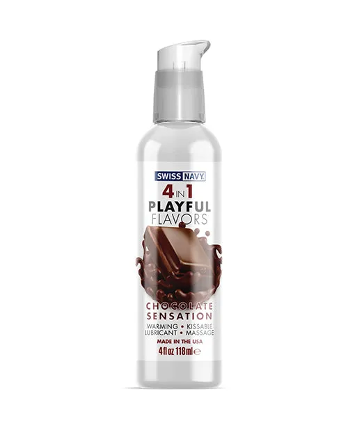 Swiss Navy Lubricants Swiss Navy 4 In 1 Flavored Lubricant 4oz Chocolate Sensation
