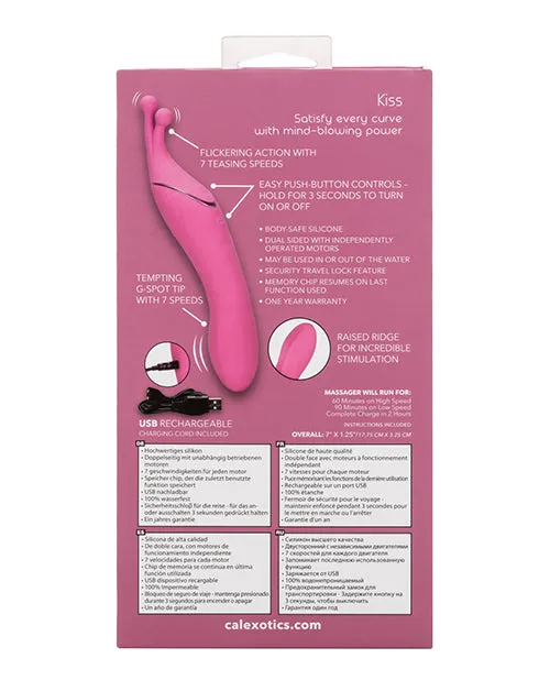 Tempt and Tease Kiss Rechargeable Silicone Vibrator with Clitoral Stimulator Pink Tempt And Tease Female Sex Toys Tempt and Tease Kiss Rechargeable Silicone Vibrator with Clitoral Stimulator Pink Tempt And Tease Female Sex Toys