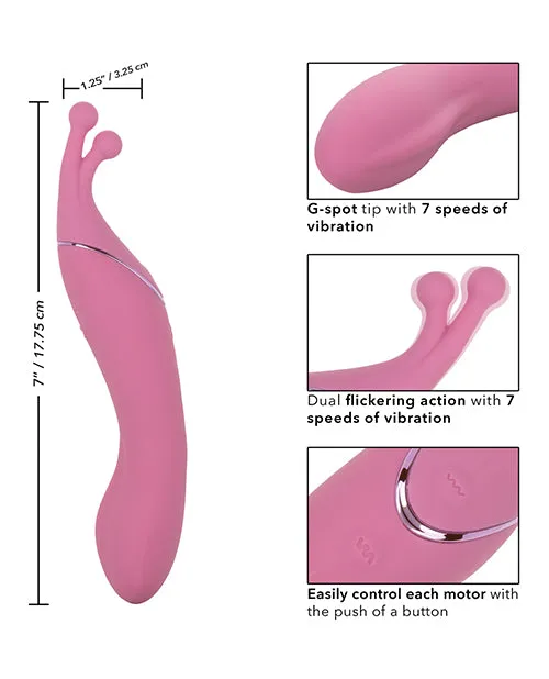 Tempt and Tease Kiss Rechargeable Silicone Vibrator with Clitoral Stimulator Pink Tempt And Tease Female Sex Toys Tempt and Tease Kiss Rechargeable Silicone Vibrator with Clitoral Stimulator Pink Tempt And Tease Female Sex Toys