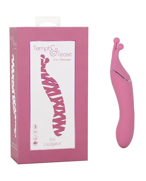 Tempt and Tease Kiss Rechargeable Silicone Vibrator with Clitoral Stimulator Pink Tempt And Tease Female Sex Toys Tempt and Tease Kiss Rechargeable Silicone Vibrator with Clitoral Stimulator Pink Tempt And Tease Female Sex Toys