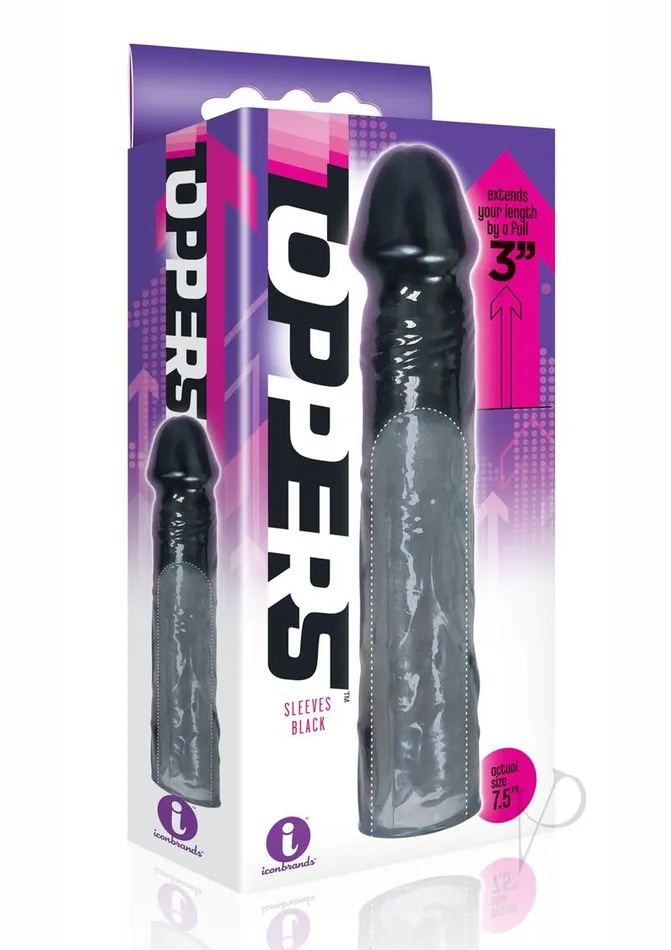 The 9s Anal The 9s Toppers Extender Sleeve Adds 3in Black