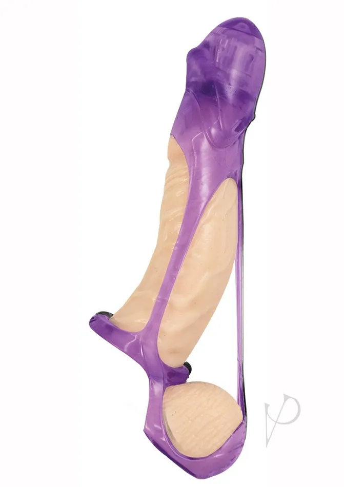 The Great Extender Male Sex Toys Great Extender Vibrating Sleeve Cock Ring and Ball Cradle Purple