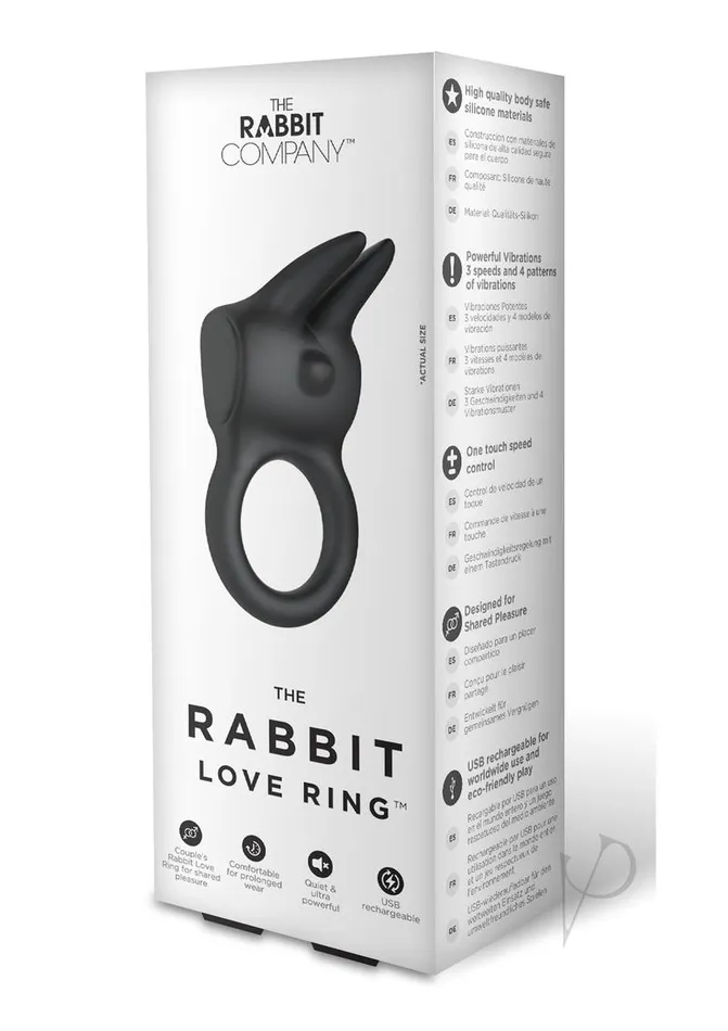 The Rabbit Company Vibrators The Rabbit Company The Rabbit Love Ring Rechargeable Silicone Couples Ring Black