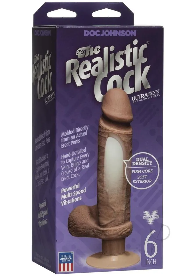 The Realistic Cock Dildos The Realistic Cock Ultraskyn Vibrating Dildo 6in Caramel The Realistic Cock Dildos The Realistic Cock Ultraskyn Vibrating Dildo 6in Caramel