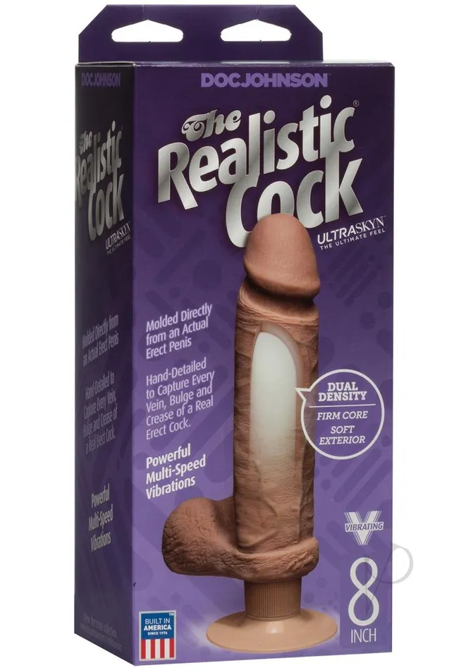 The Realistic Cock Dildos The Realsitic Cock Ultraskyn Vibrating Dildo 8in Chocolate The Realistic Cock Dildos The Realsitic Cock Ultraskyn Vibrating Dildo 8in Chocolate