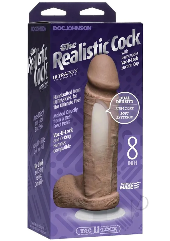 The Realistic Cock The Realistic Cock Ultraskyn Dildo 8in Caramel Dildos