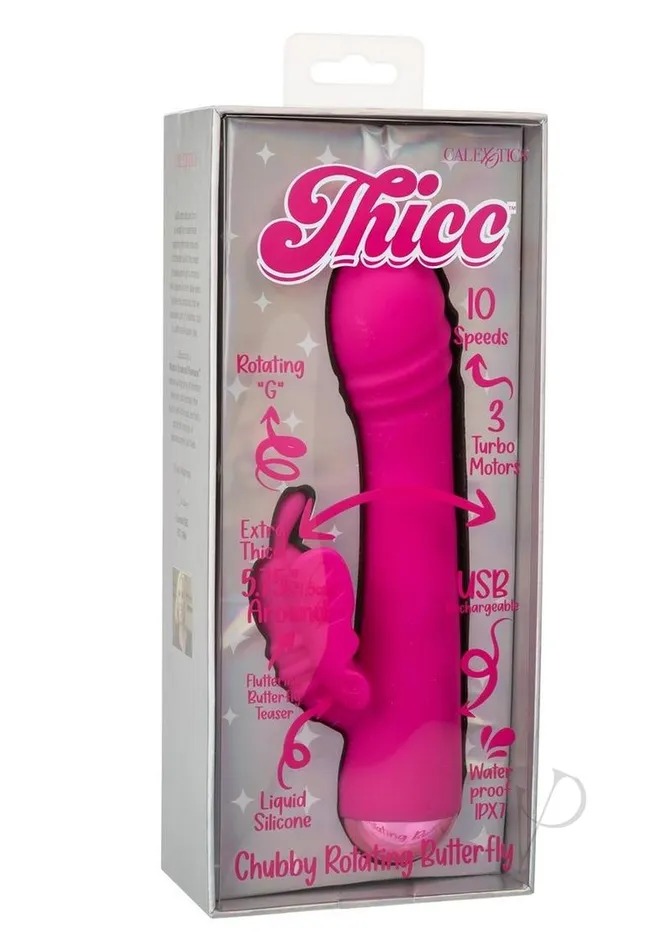 Thicc Vibrators Thicc Chubby Rotating Rechargeable Silicone Butterfly Rabbit Vibrator Purple