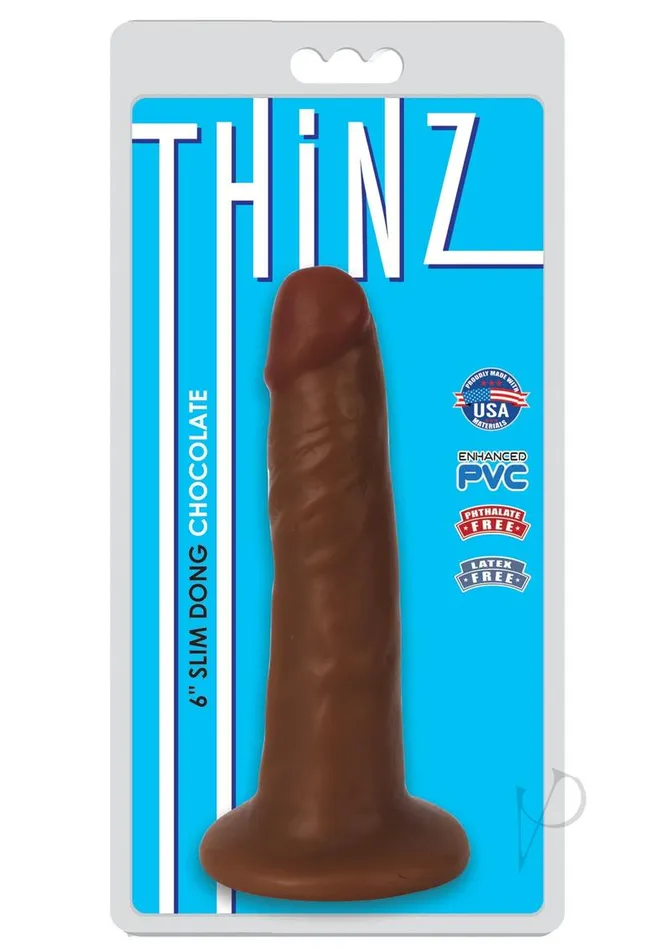Thinz Dildos Thinz Slim Dong 6in Chocolate
