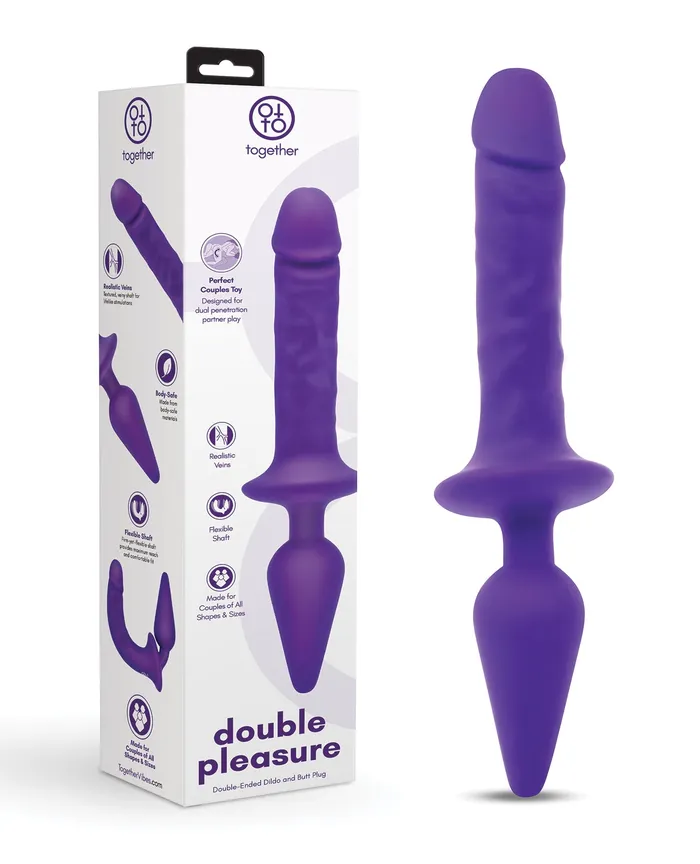 Together Toys Together Toys Double Pleasure Rechargeable Silicone Couples Vibrator Purple Vibrators