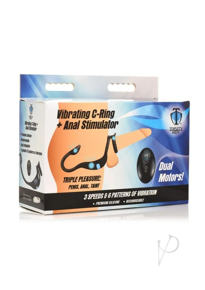 Trinity Men Male Sex Toys Trinity Men Vibrating Rechargeable Silicone Cock Ring and Anal Stimulator Black Trinity Men Male Sex Toys Trinity Men Vibrating Rechargeable Silicone Cock Ring and Anal Stimulator Black