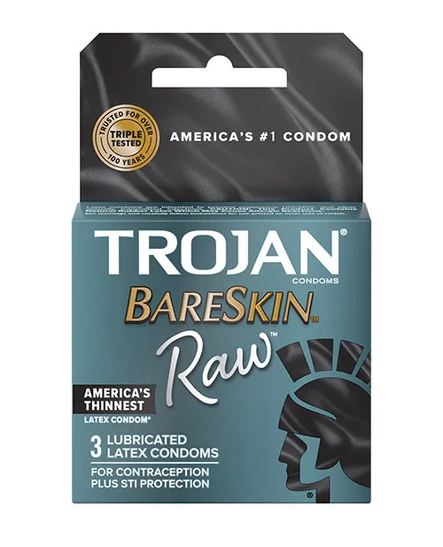Trojan Enhancers Trojan Bareskin Raw Lubricated Latex Condoms 3Pack