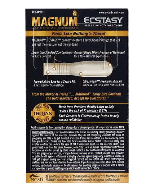 Trojan Magnum Ecstasy Condoms Box of 10 Trojan Female Sex Toys