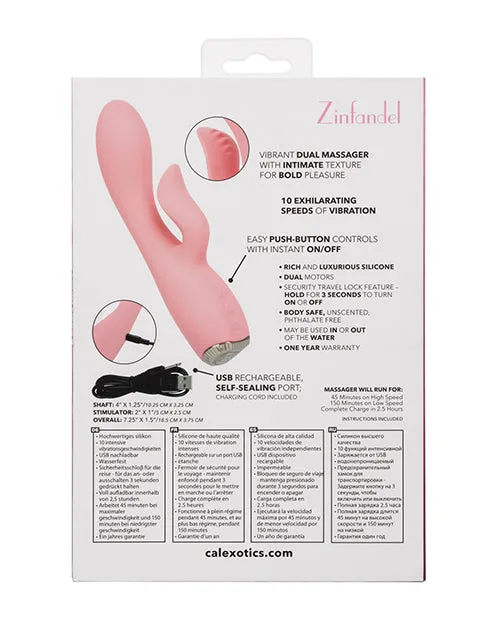 Uncorked Uncorked Zinfandel Rechargeable Silicone Rabbit Vibrator Pink Female Sex Toys Uncorked Uncorked Zinfandel Rechargeable Silicone Rabbit Vibrator Pink Female Sex Toys