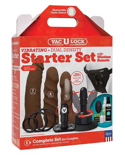VacULock Dual Density Starter Set wWireless Remote Chocolate Vac U Lock Dildos VacULock Dual Density Starter Set wWireless Remote Chocolate Vac U Lock Dildos
