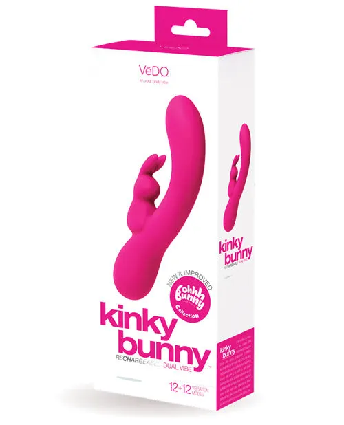 Vedo Vibrators VeDO Kinky Bunny Plus Rechargeable Dual Vibe Foxy Pink Vedo Vibrators VeDO Kinky Bunny Plus Rechargeable Dual Vibe Foxy Pink