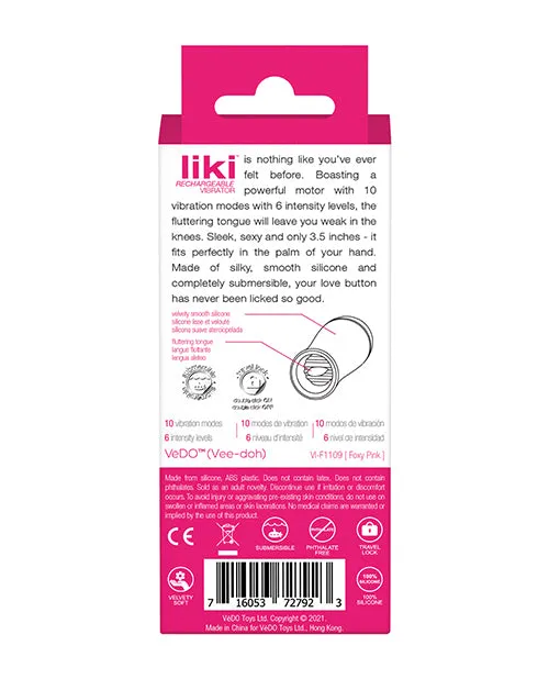 Vedo Vibrators VeDO Liki Rechargeable Flicker Vibe Foxy Pink