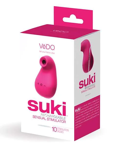 Vedo Vibrators VeDO Suki Rechargeable Vibrating Sucker Foxy Pink Vedo Vibrators VeDO Suki Rechargeable Vibrating Sucker Foxy Pink