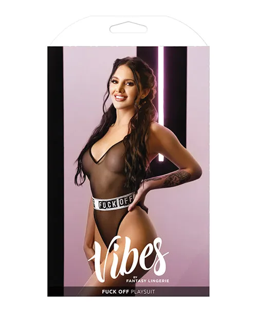Vibes By Fantasy Lingerie Vibrators Vibes Fuck Off Mesh Playsuit Black ML Vibes By Fantasy Lingerie Vibrators Vibes Fuck Off Mesh Playsuit Black ML