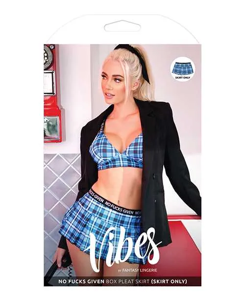 Vibes By Fantasy Lingerie Vibrators Vibes No Fucks Given Box Pleat Skirt Monday Blue SM Vibes By Fantasy Lingerie Vibrators Vibes No Fucks Given Box Pleat Skirt Monday Blue SM