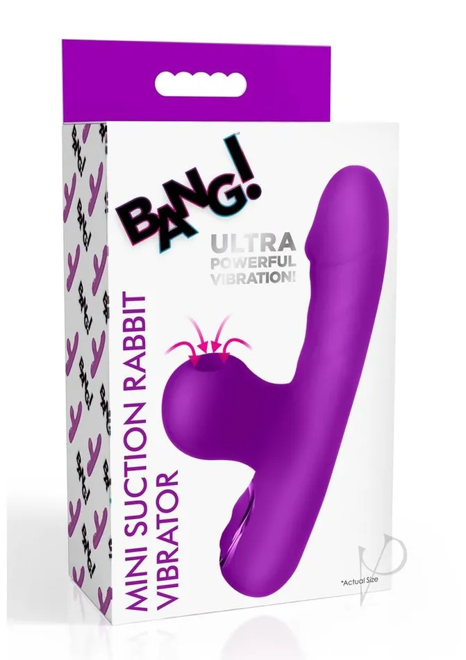 Vibrators Bang Bang Mini Suction Rabbit Silicone Rechargeable Vibrator Purple
