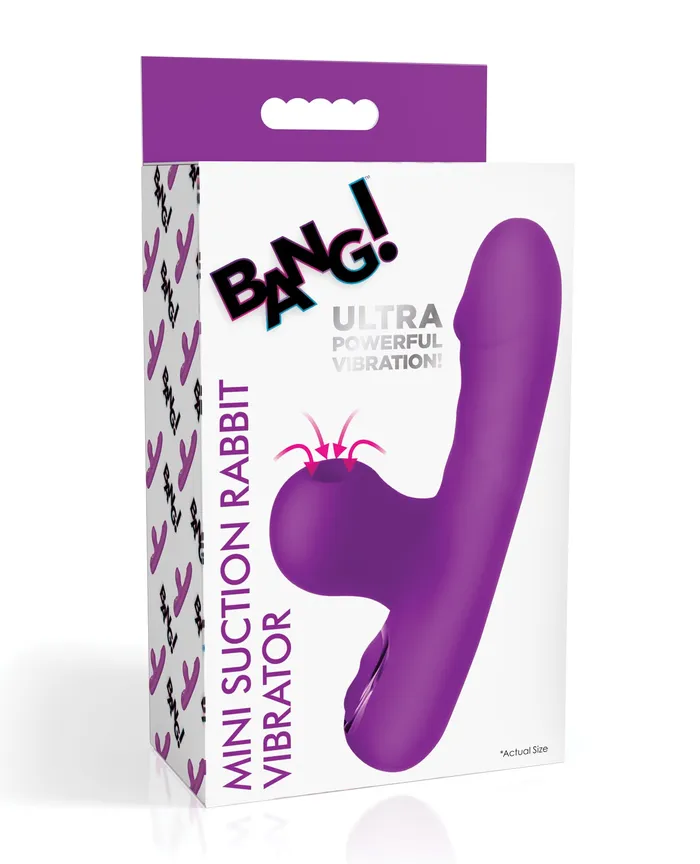 Vibrators Bang Bang Mini Suction Rabbit Silicone Rechargeable Vibrator Purple Vibrators Bang Bang Mini Suction Rabbit Silicone Rechargeable Vibrator Purple