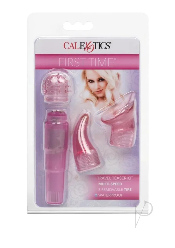 Vibrators First Time First Time Travel Teaser Wand Massager Kit Pink