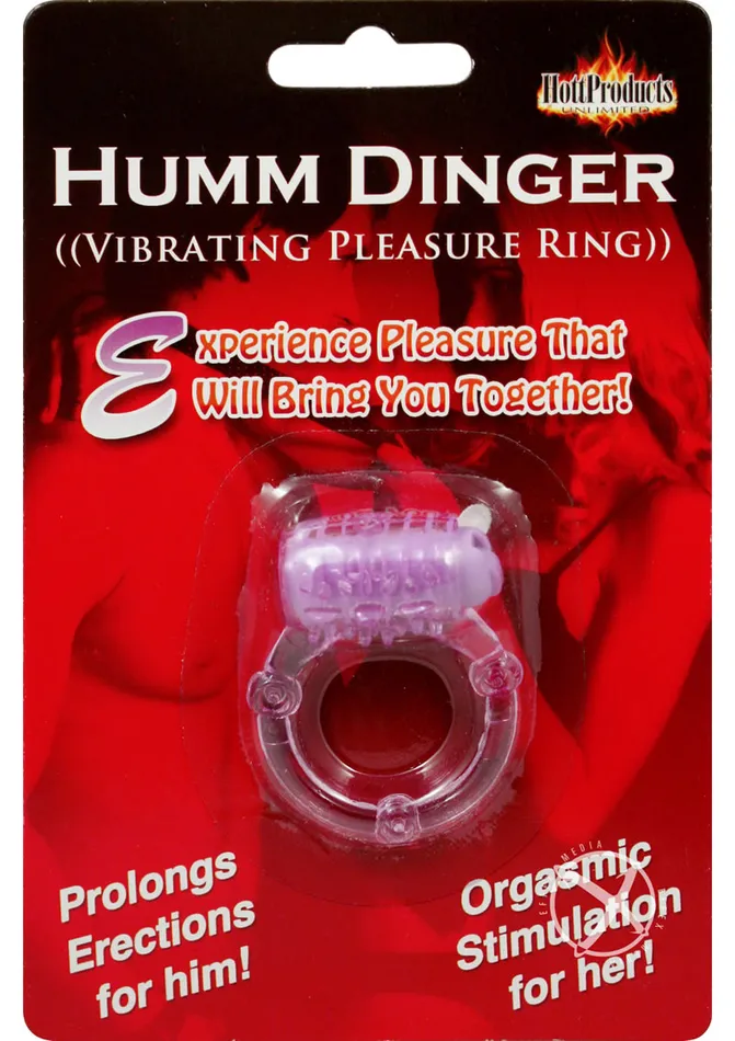 Vibrators Hott Products Humm Dinger Vibrating Cockring Purple