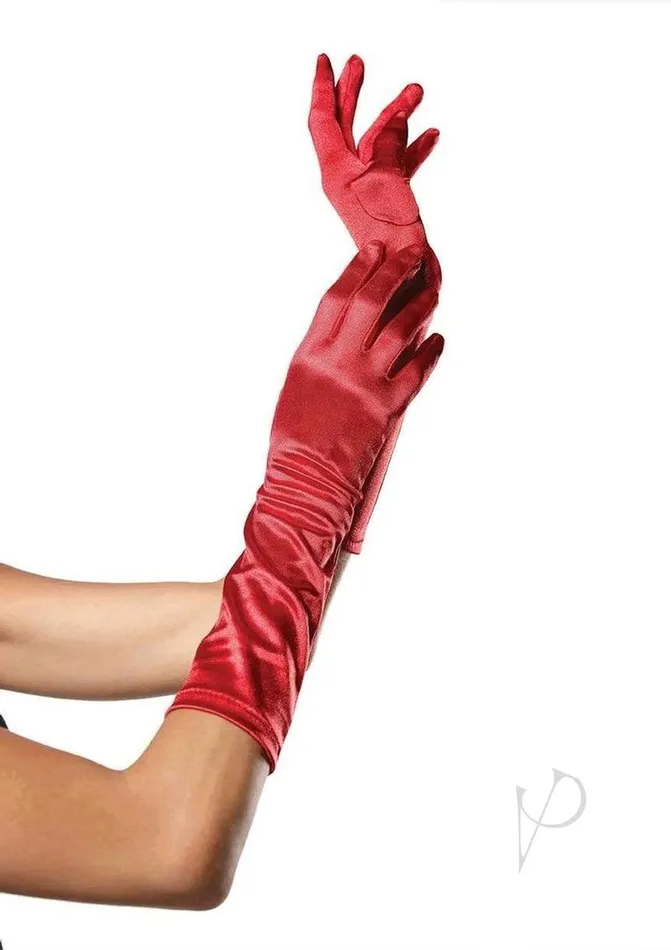 Vibrators Leg Avenue Leg Avenue Elbow Length Satin Gloves OS Red