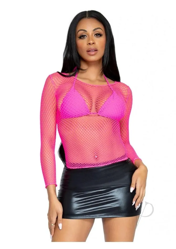 Vibrators Leg Avenue Leg Avenue Spandex Long Sleeved Industrial Net shirt OS Neon Pink Vibrators Leg Avenue Leg Avenue Spandex Long Sleeved Industrial Net shirt OS Neon Pink