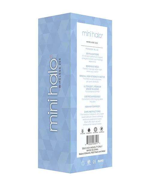 Vibrators Mini Halo Mini Halo Wireless 20x Wand Powder Blue