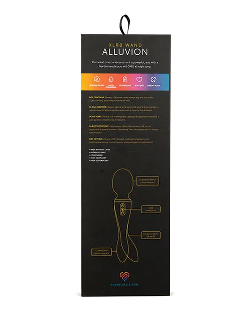 Vibrators Nu Sensuelle Nu Sensuelle XLR8 Alluvion Silicone Rechargeable Wand Massager Purple Rose Gold
