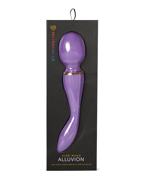 Vibrators Nu Sensuelle Nu Sensuelle XLR8 Alluvion Silicone Rechargeable Wand Massager Purple Rose Gold
