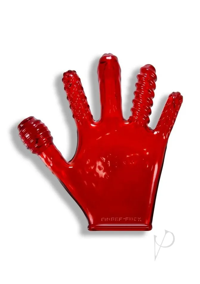 Vibrators Oxballs Oxballs Finger Fuck Textured Glove Red