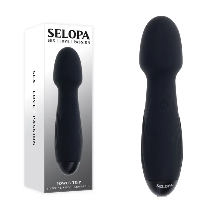 Vibrators Selopa Power Trip Black Massage Wand Selopa
