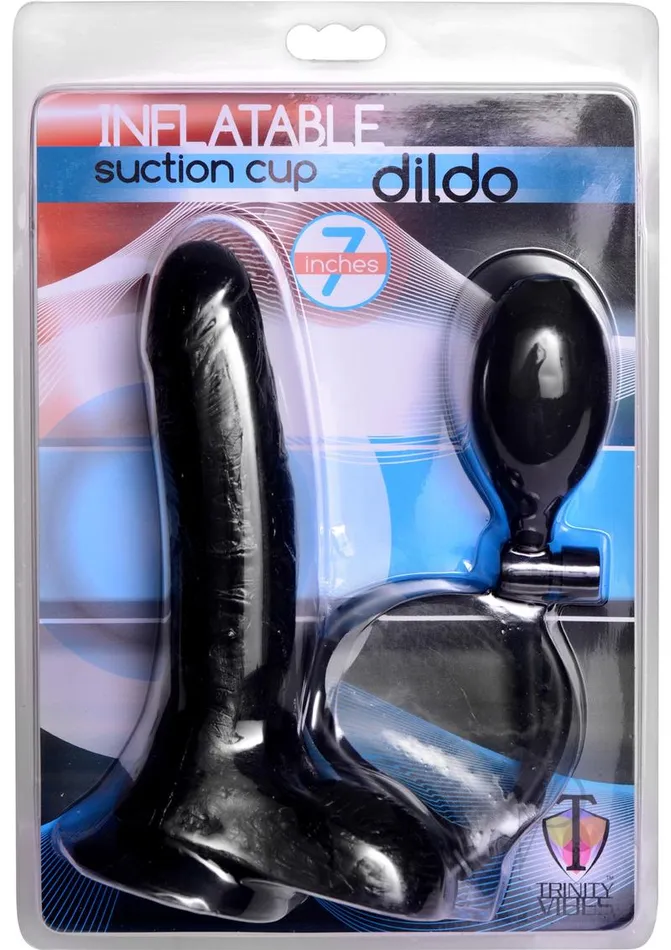 Vibrators Trinity Vibes Trinity Vibes Inflatable Realistic 7in Dildo Black Vibrators Trinity Vibes Trinity Vibes Inflatable Realistic 7in Dildo Black