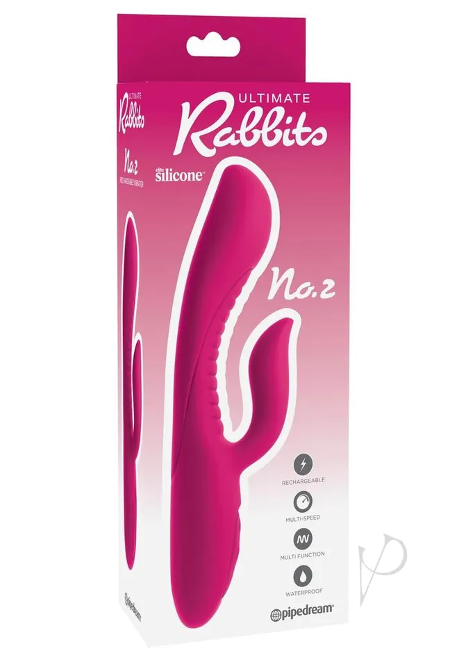 Vibrators Ultimate Rabbits Ultimate Rabbits No 2 Vibrator Multi Speed Waterproof Rechargeable Fuschia