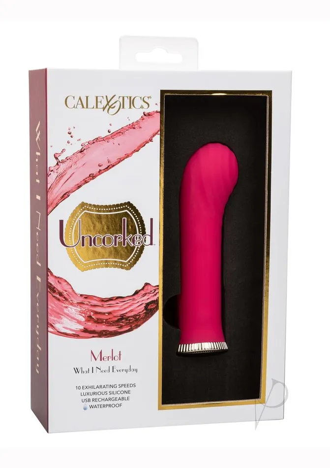 Vibrators Uncorked Uncorked Merlot Silicone Rechargeable Vibrator Pink