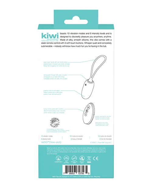 Vibrators Vedo VeDO KIWI Rechargeable Insertable Bullet Tease Me Turquoise Vibrators Vedo VeDO KIWI Rechargeable Insertable Bullet Tease Me Turquoise