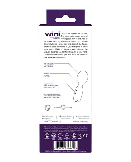 Vibrators Vedo VeDO Wini Rechargeable Mini Wand Deep Purple