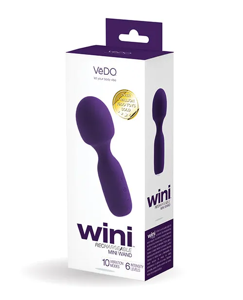 Vibrators Vedo VeDO Wini Rechargeable Mini Wand Deep Purple Vibrators Vedo VeDO Wini Rechargeable Mini Wand Deep Purple