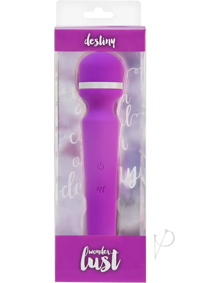 Vibrators Wonderlust Destiny Silicone Rechargeable Wand Massager Purple Wonderlust