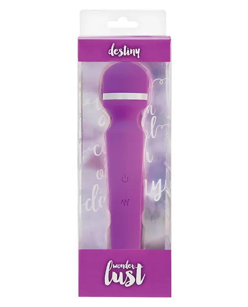 Vibrators Wonderlust Destiny Silicone Rechargeable Wand Massager Purple Wonderlust