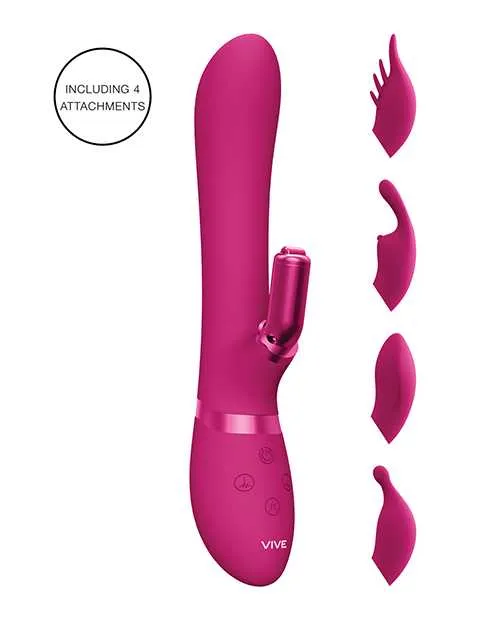 Vive By Shots Female Sex Toys Vive Chou Rechargeable Silicone GSpot Rabbit and Clitoral Stimulator Pink