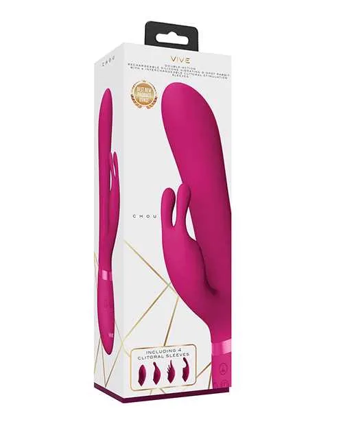 Vive By Shots Female Sex Toys Vive Chou Rechargeable Silicone GSpot Rabbit and Clitoral Stimulator Pink Vive By Shots Female Sex Toys Vive Chou Rechargeable Silicone GSpot Rabbit and Clitoral Stimulator Pink