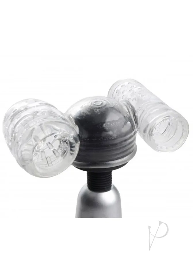 Wand Essentials Female Sex Toys Wand Essentials Twin Turbo Strokers Attachment Clear