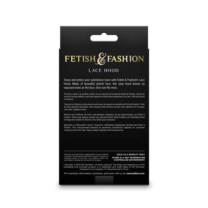 Wild Night Fantasies Anal Fetish Fashion Lace Hood Black